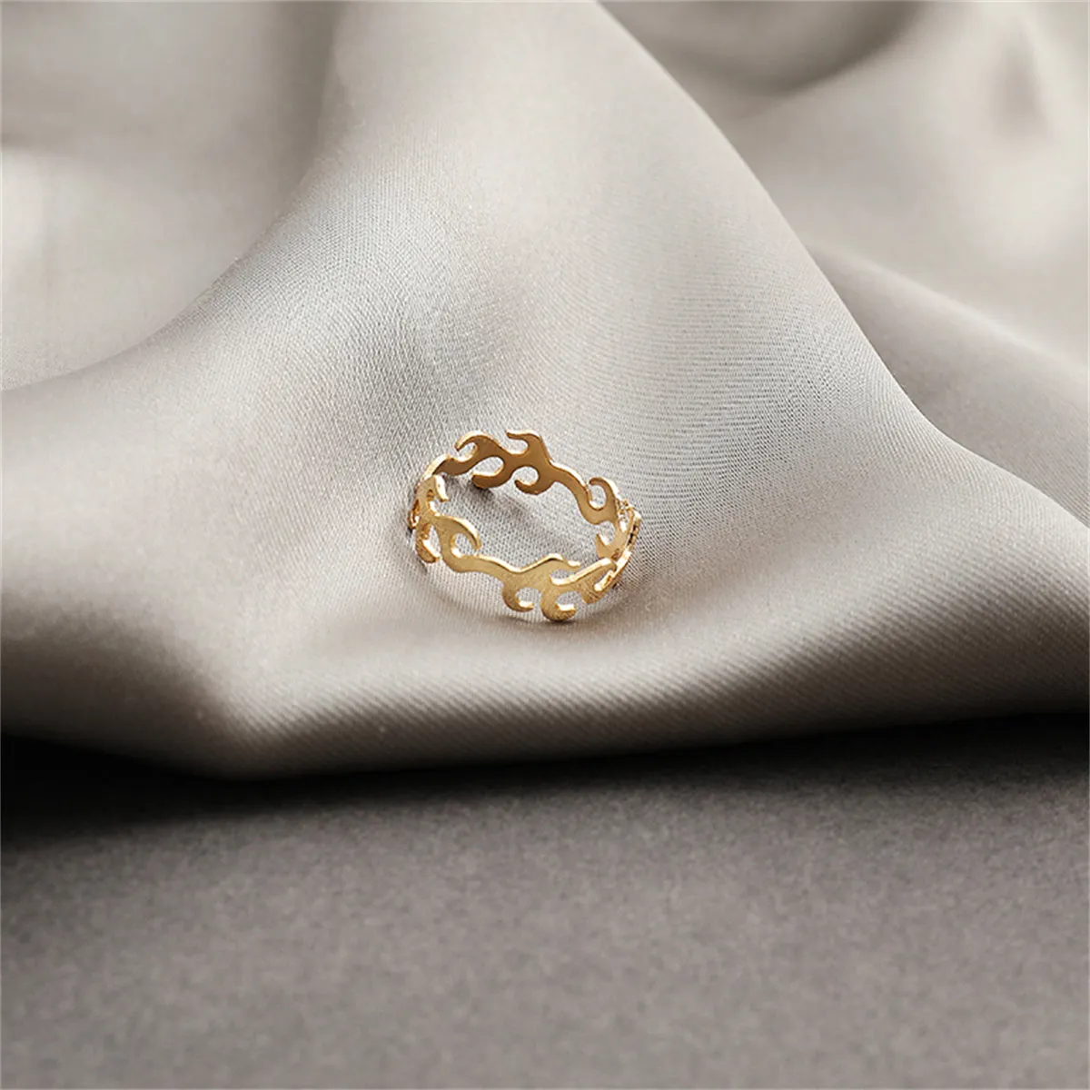 18K Gold-Plated Flame Band