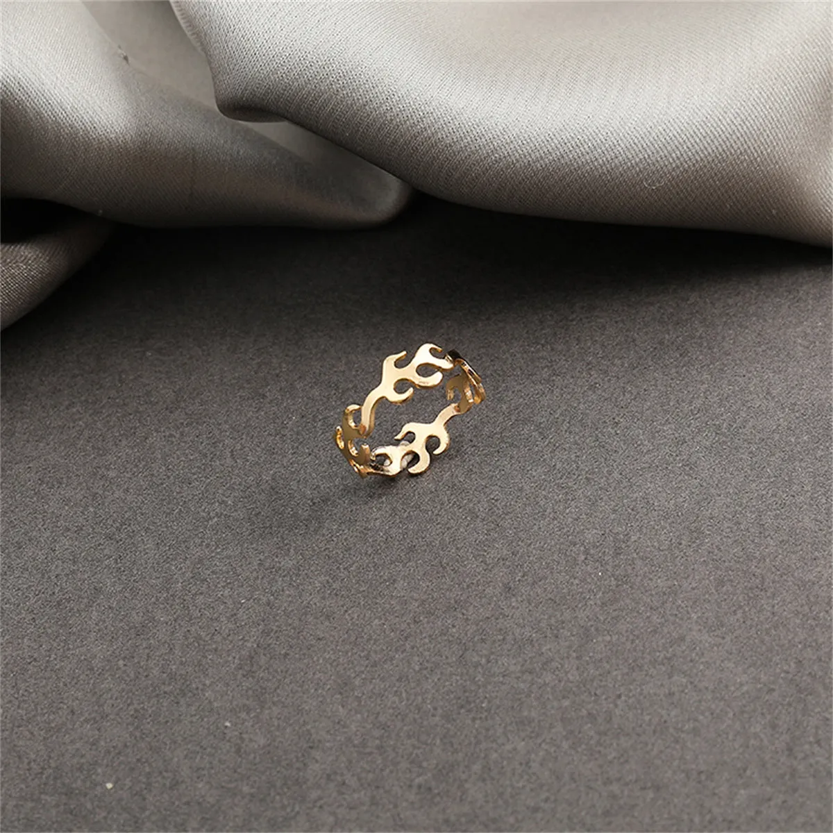 18K Gold-Plated Flame Band