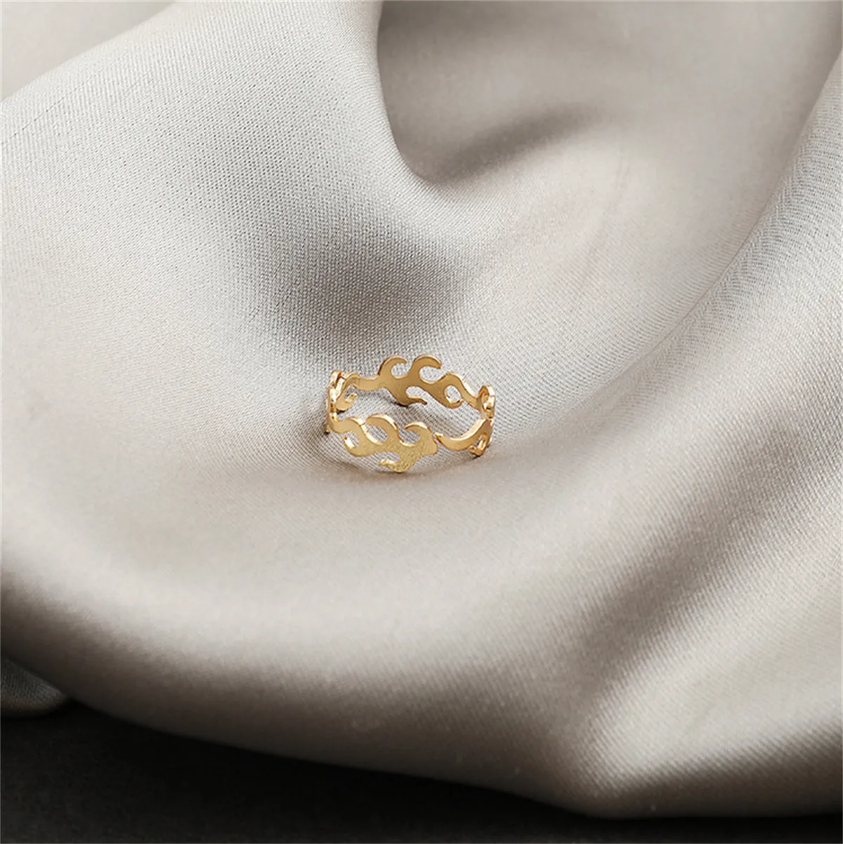 18K Gold-Plated Flame Band