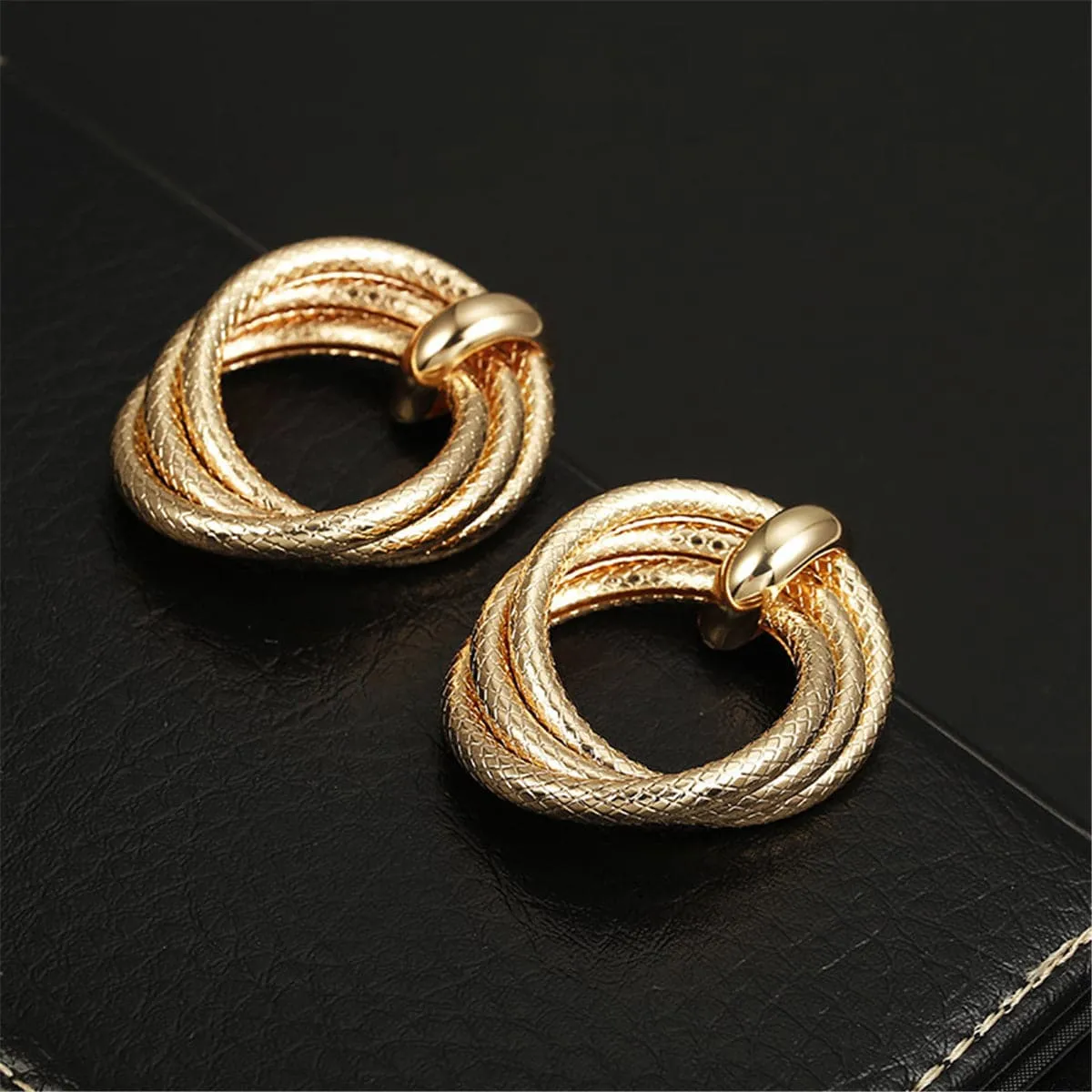 18K Gold-Plated Interwoven Hoop Earrings