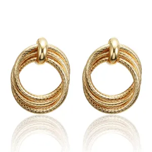 18K Gold-Plated Interwoven Hoop Earrings