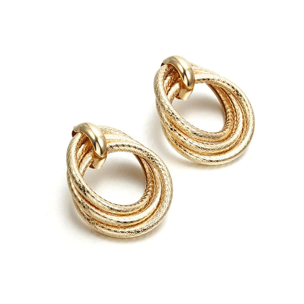 18K Gold-Plated Interwoven Hoop Earrings