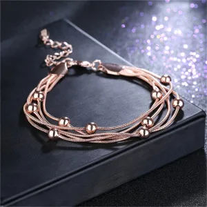 18K Rose Gold-Plated Bead Bracelet