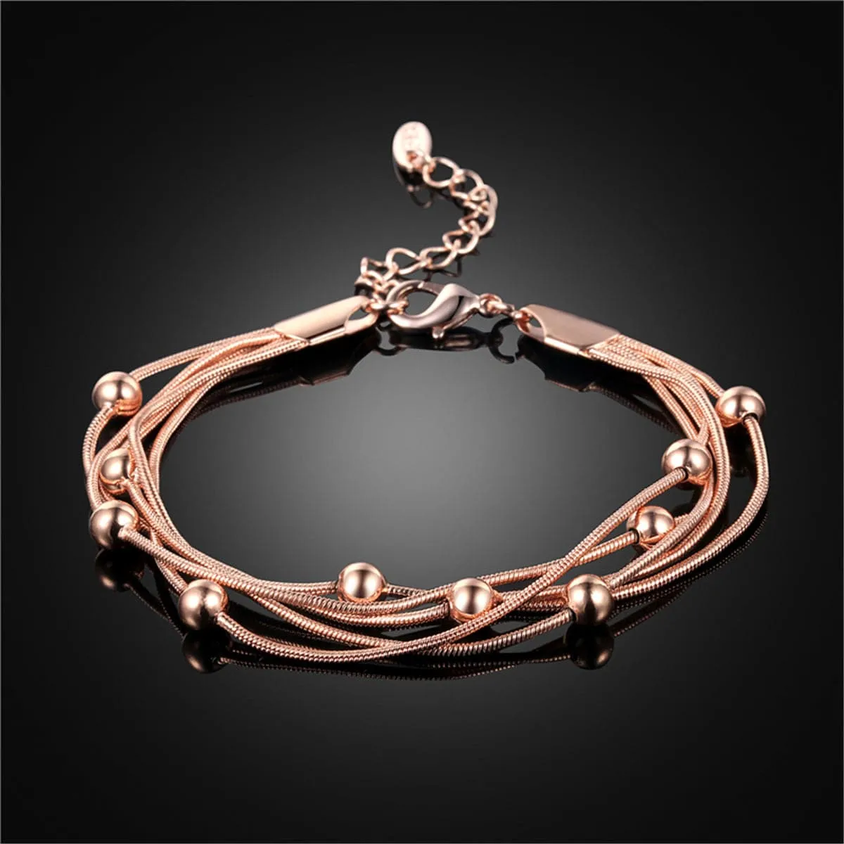 18K Rose Gold-Plated Bead Bracelet