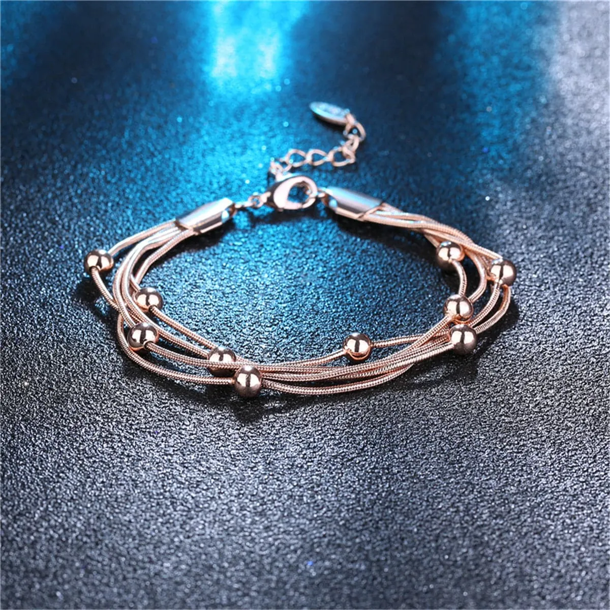 18K Rose Gold-Plated Bead Bracelet
