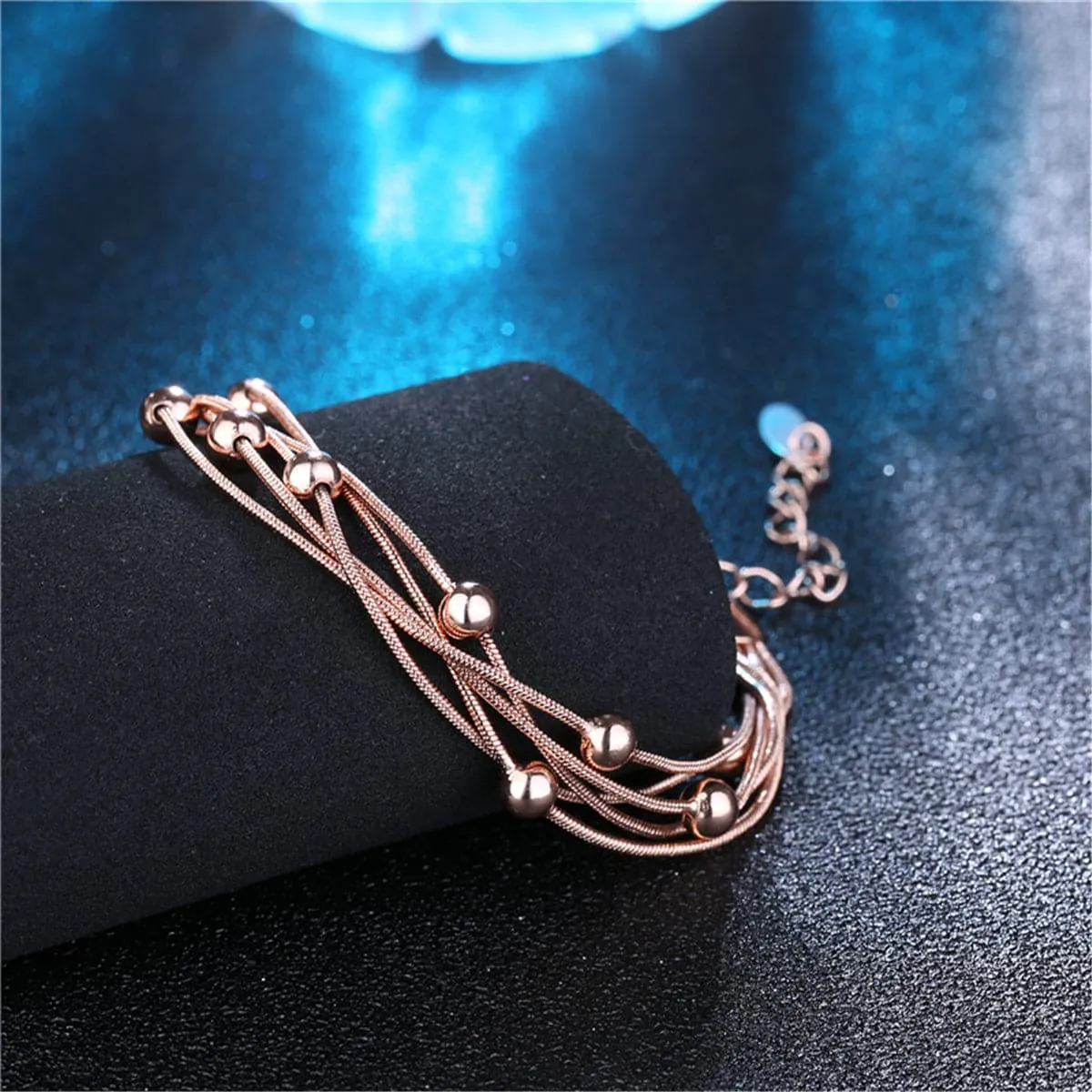 18K Rose Gold-Plated Bead Bracelet