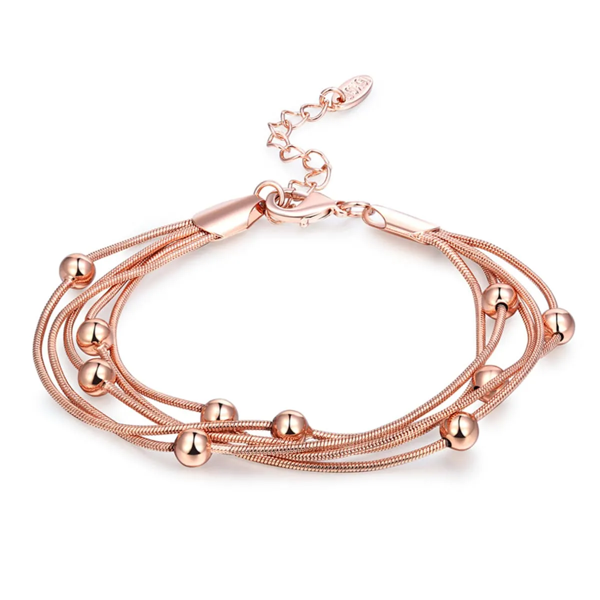 18K Rose Gold-Plated Bead Bracelet