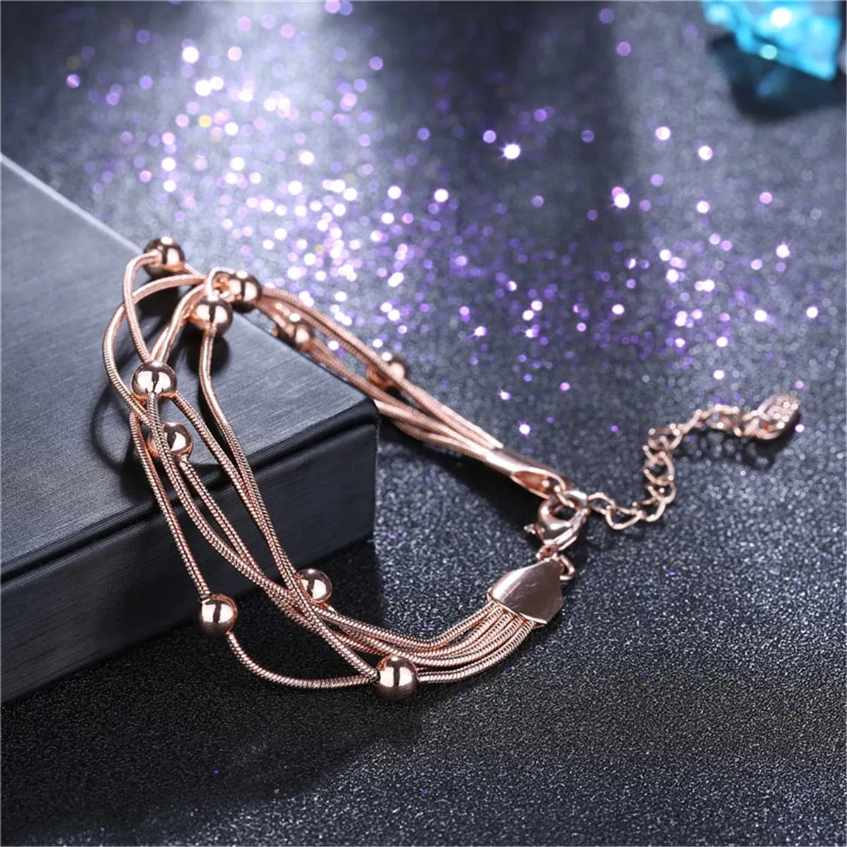 18K Rose Gold-Plated Bead Bracelet