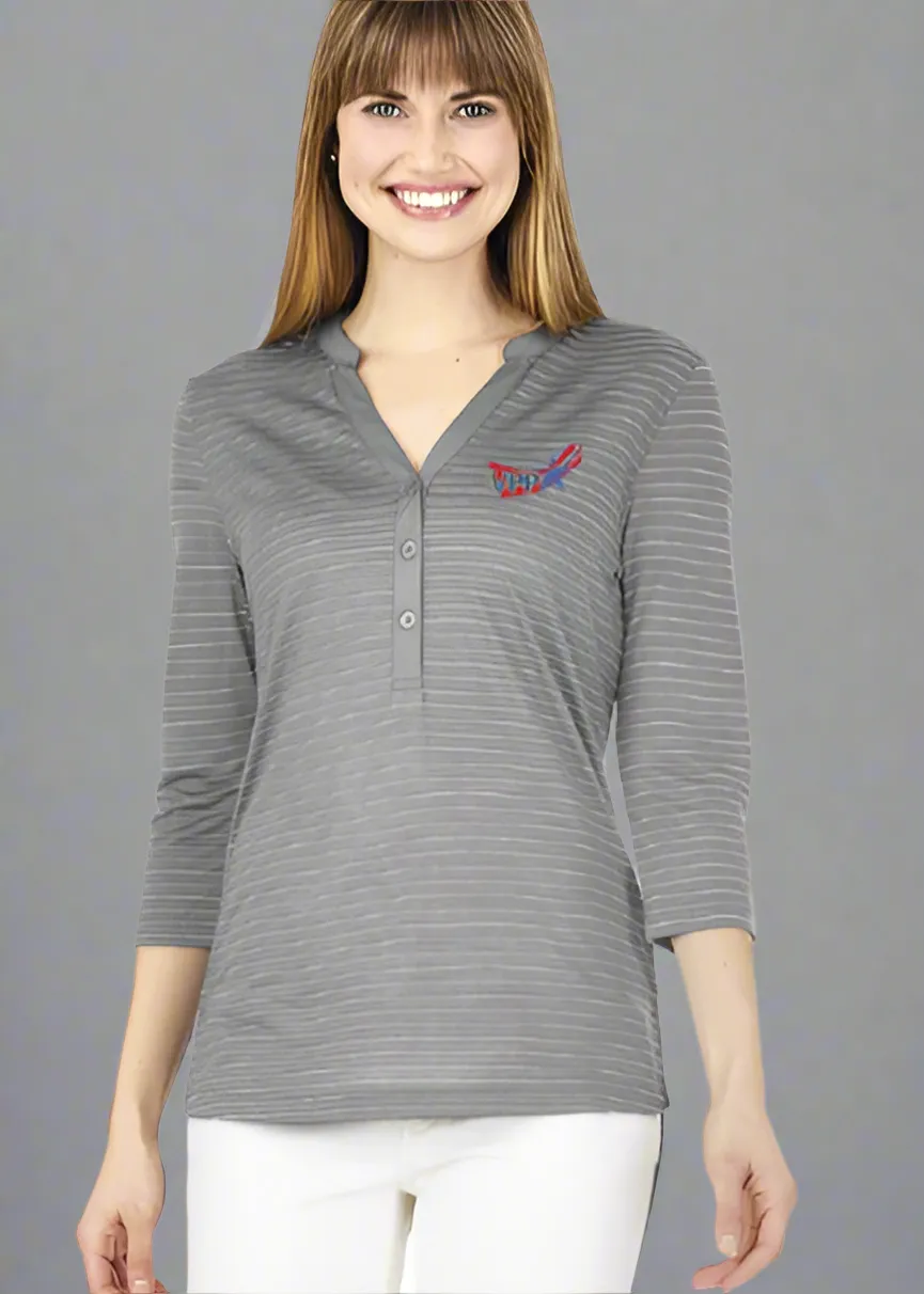 #403250 Wmoen's Winsor Henley With Embroidered OSHA VPP LOGO