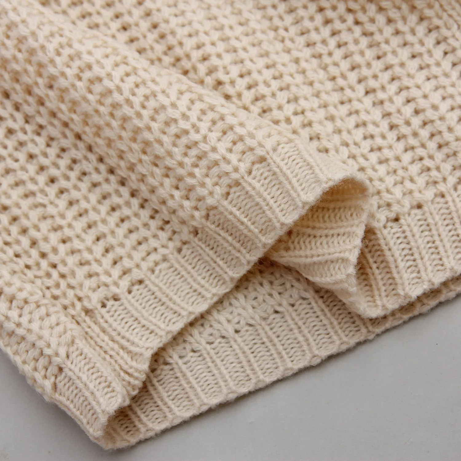 Apricot Lantern Sleeve V-neck Knitting Sweater Cardigans