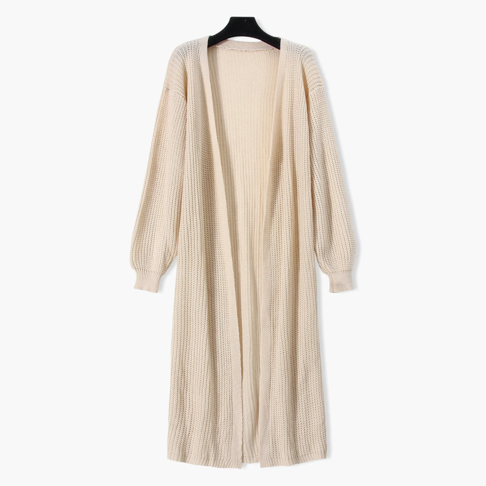 Apricot Lantern Sleeve V-neck Knitting Sweater Cardigans