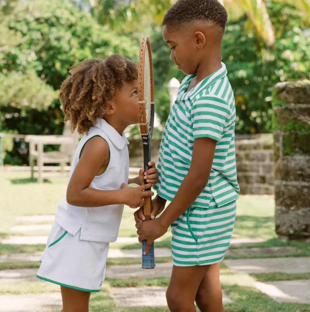 Bermuda Green Stripe Terry Short