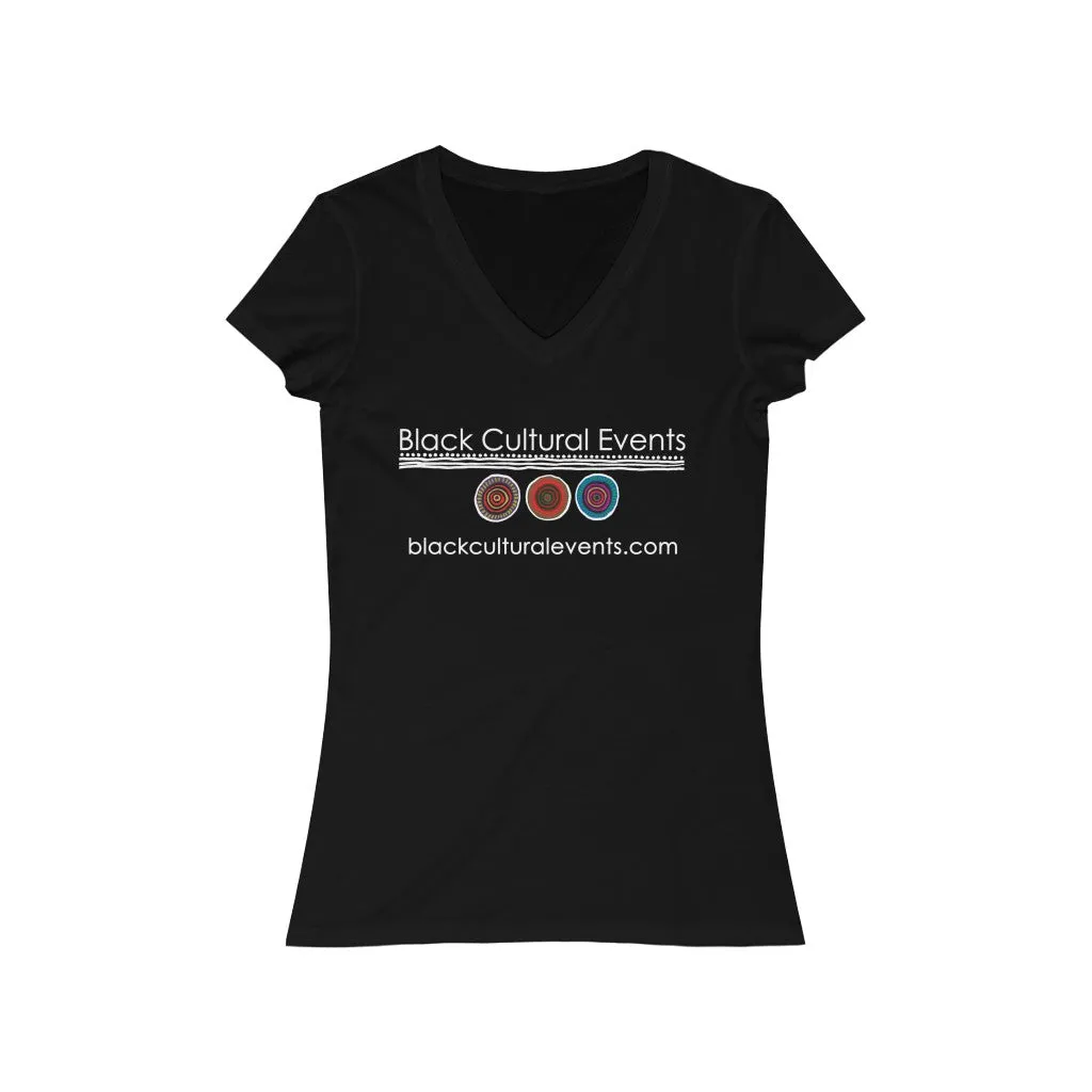 Black Cultural Events Women's Jersey Short Sleeve V-Neck Tee