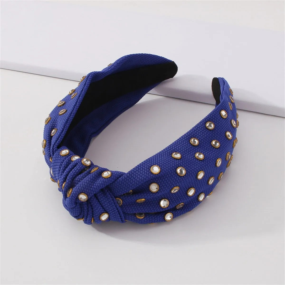 Blue & Cubic Zirconia Knot-Accent Hard Headband