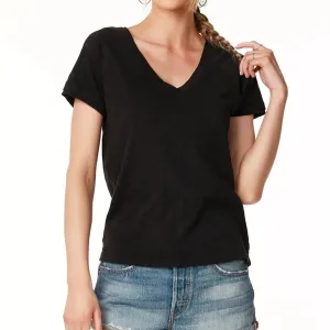 Bobi Double V-Neck Tee-black