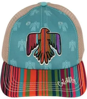 Catchfly Women's Serape Thunderbird Ponytail Ball Cap