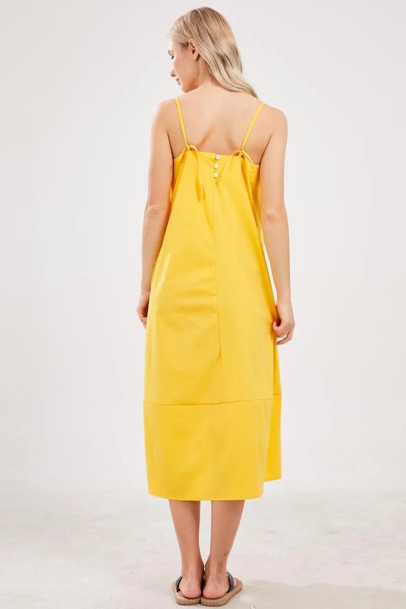 Chouyatou Womens Summer Dresses Sleeveless Spaghetti Strap Lounge Dress Flowy A-Line Midi Dress