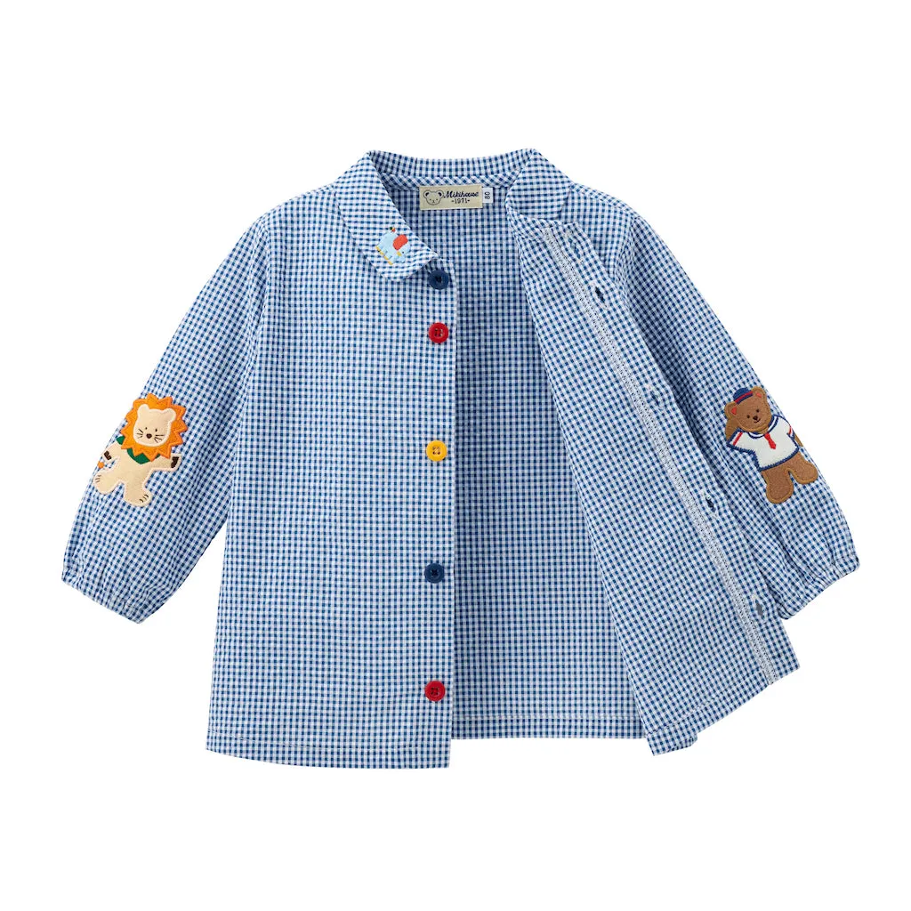 Cotton Gingham Long Sleeved Blouse