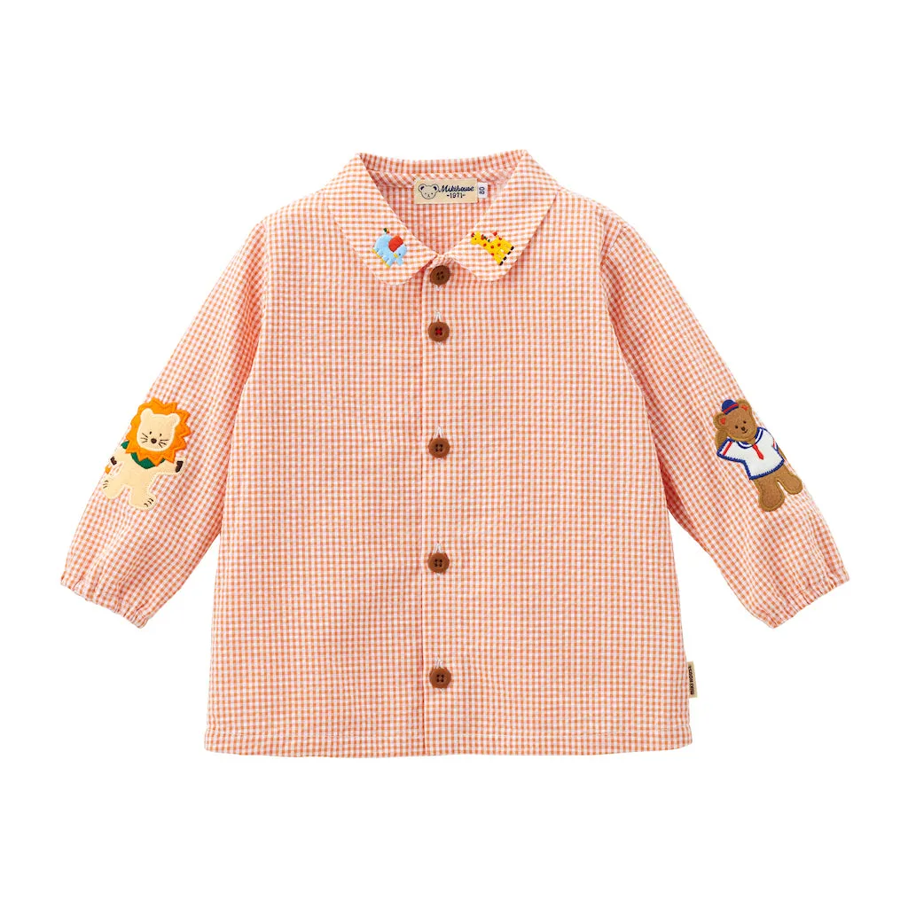 Cotton Gingham Sleeved Blouse