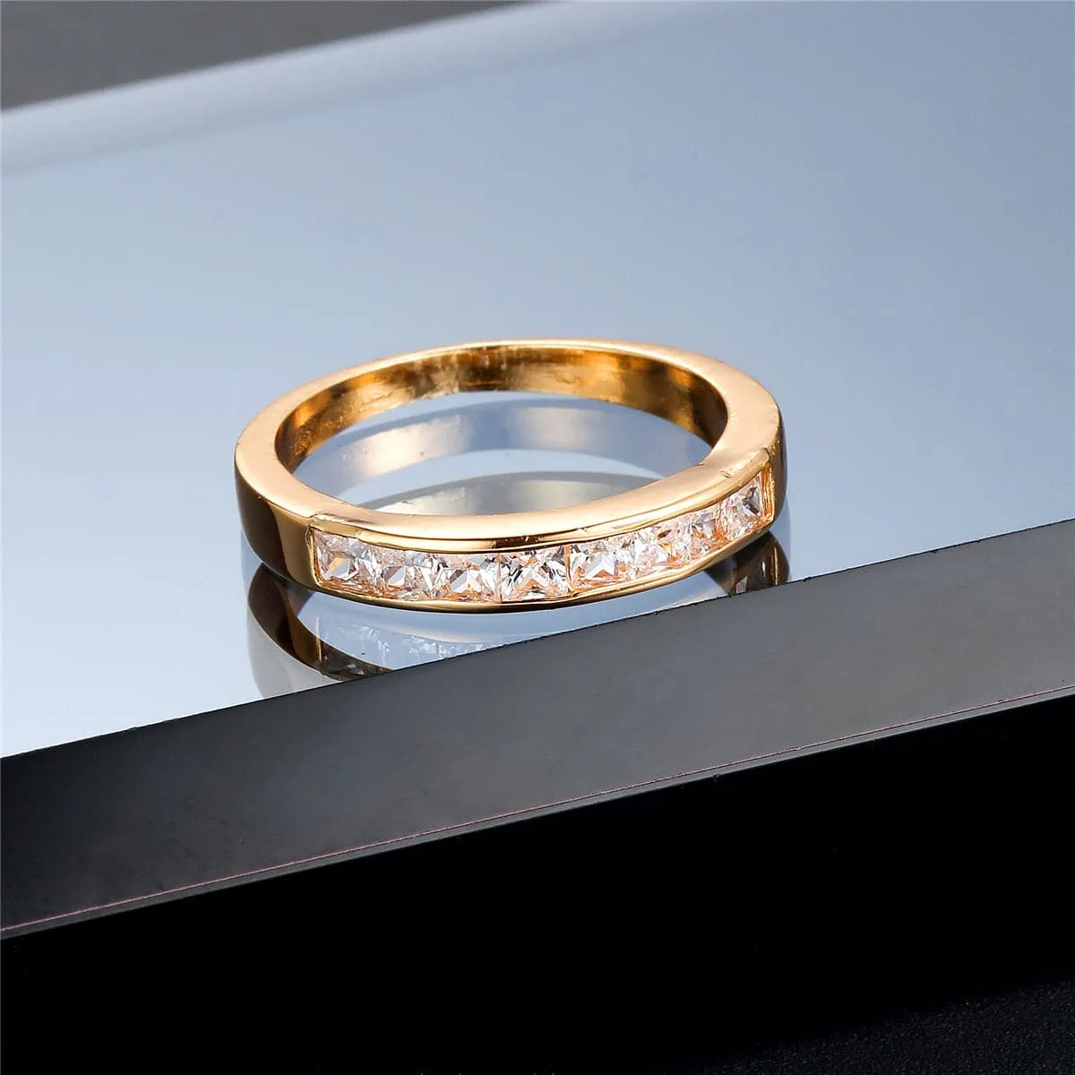 Crystal & 18K Gold-Plated Band
