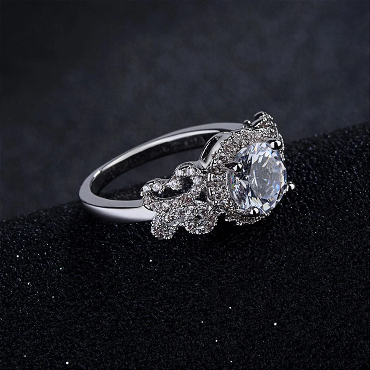 Crystal & Cubic Zirconia Butterfly Hola Eternity Ring