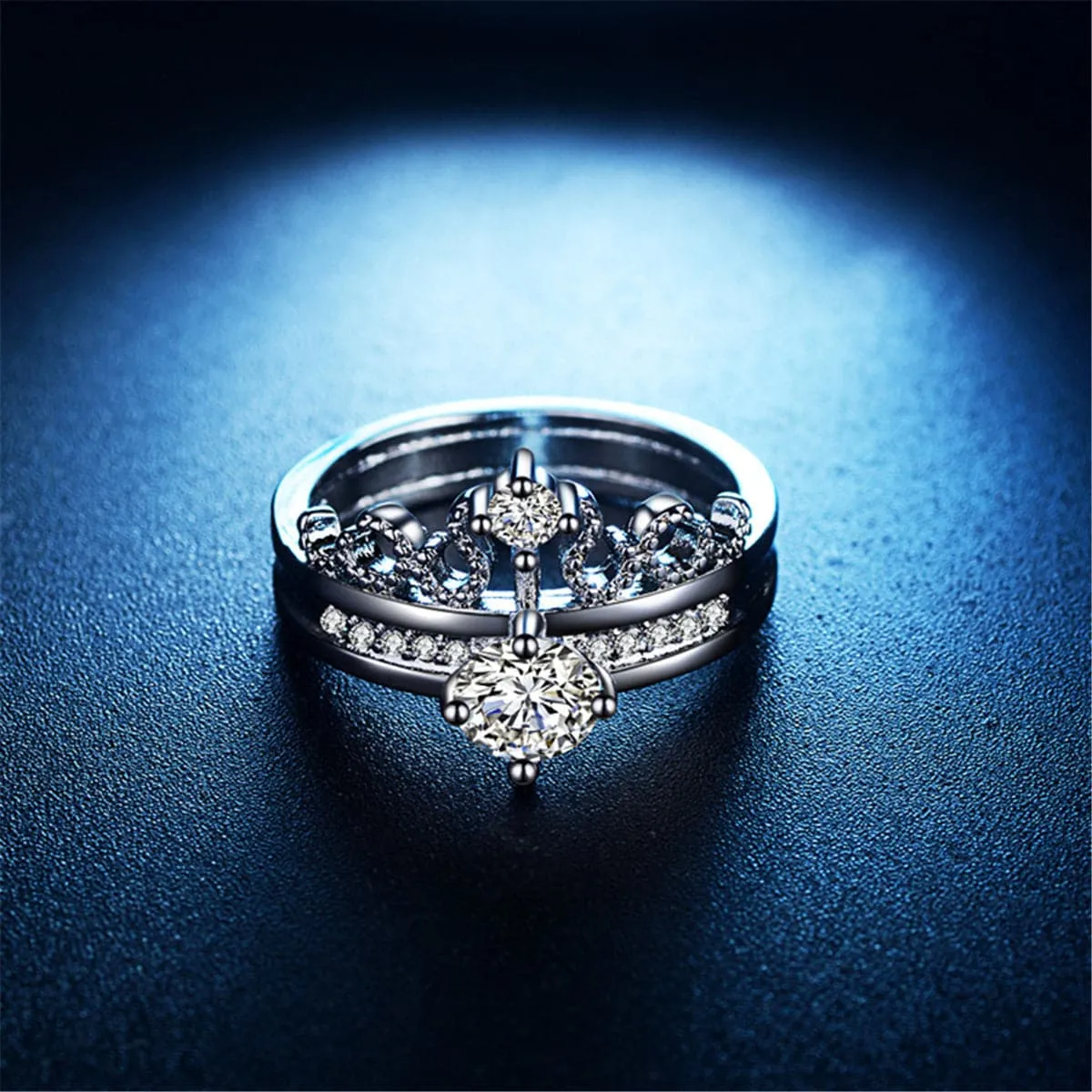Crystal & Cubic Zirconia Crown Ring
