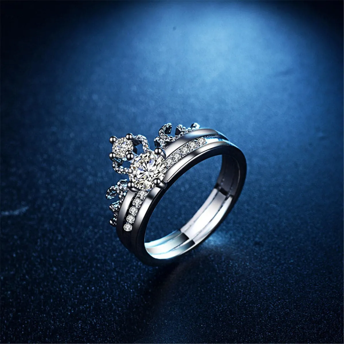 Crystal & Cubic Zirconia Crown Ring