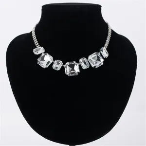 Crystal & Cubic Zirconia Emerald-Cut Statement Necklace