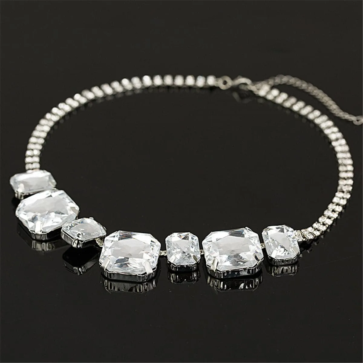 Crystal & Cubic Zirconia Emerald-Cut Statement Necklace