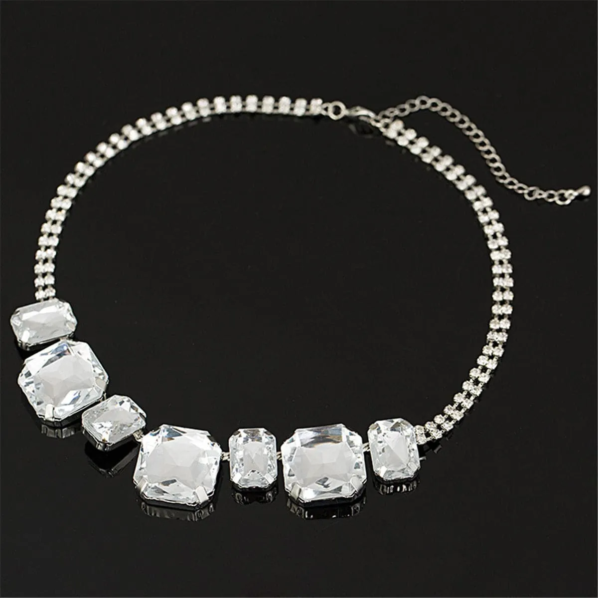 Crystal & Cubic Zirconia Emerald-Cut Statement Necklace