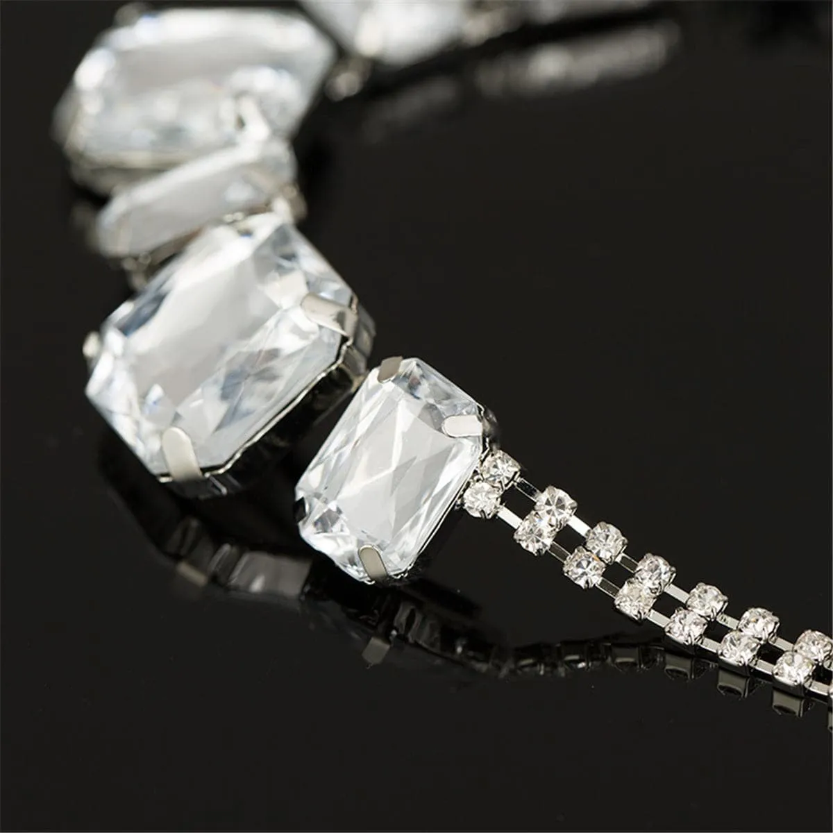 Crystal & Cubic Zirconia Emerald-Cut Statement Necklace