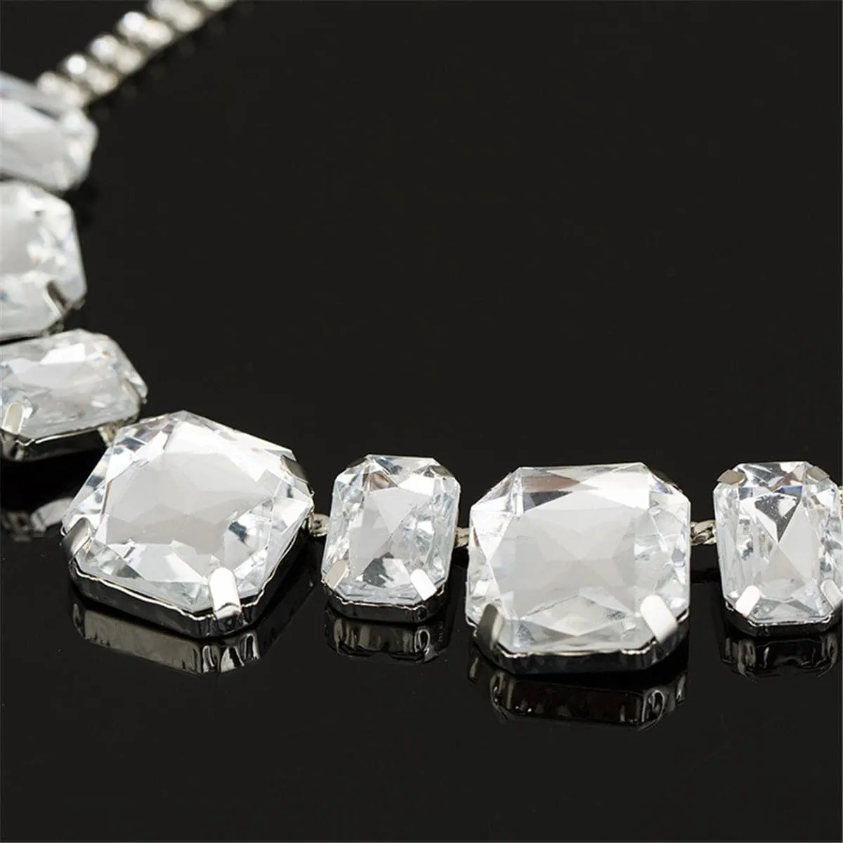 Crystal & Cubic Zirconia Emerald-Cut Statement Necklace