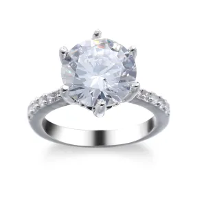 Crystal & Cubic Zirconia Pavé Round-Cut Ring