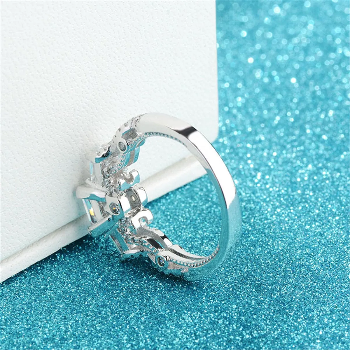 Crystal & Cubic Zirconia Princess-Cut Ring