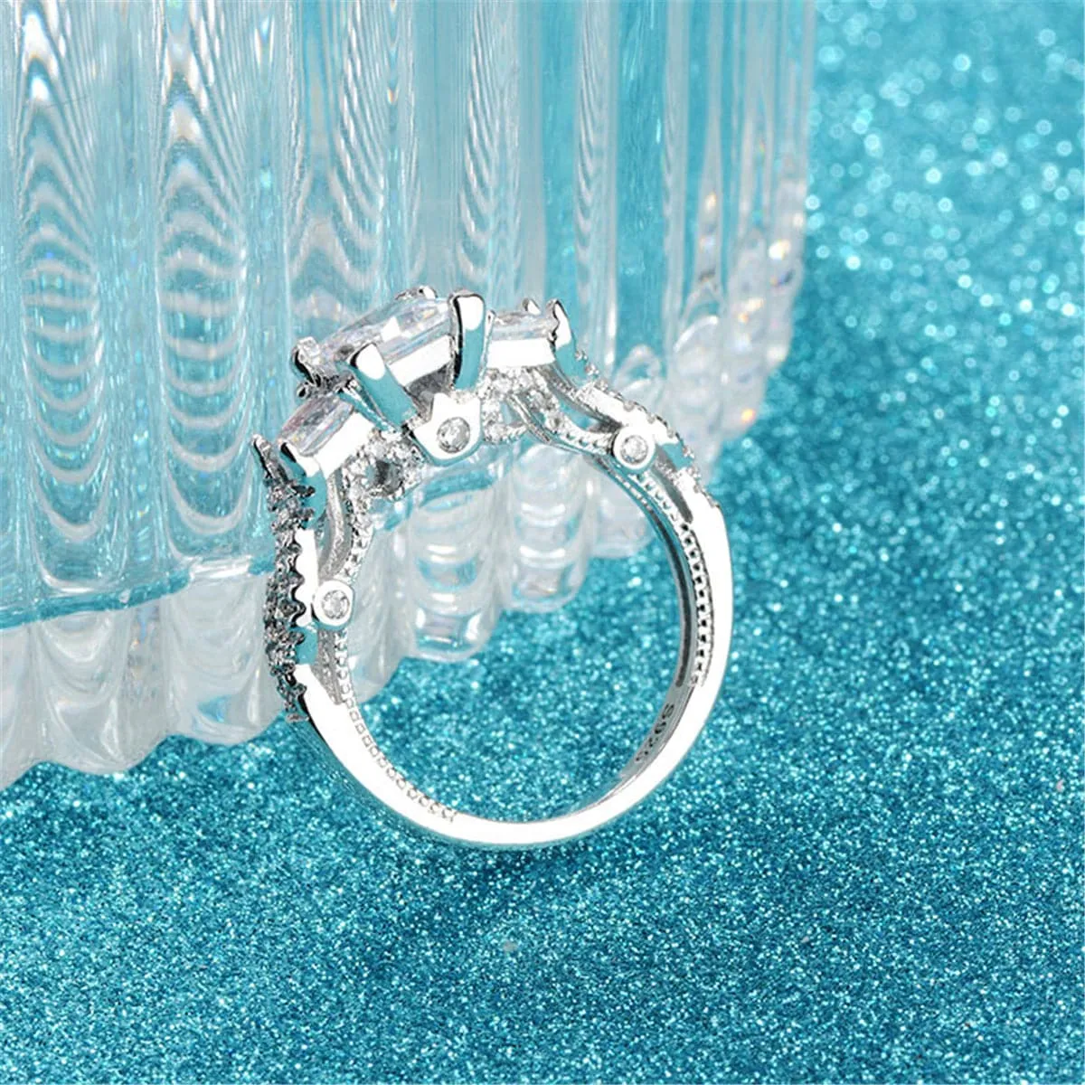 Crystal & Cubic Zirconia Princess-Cut Ring
