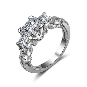 Crystal & Cubic Zirconia Princess-Cut Ring
