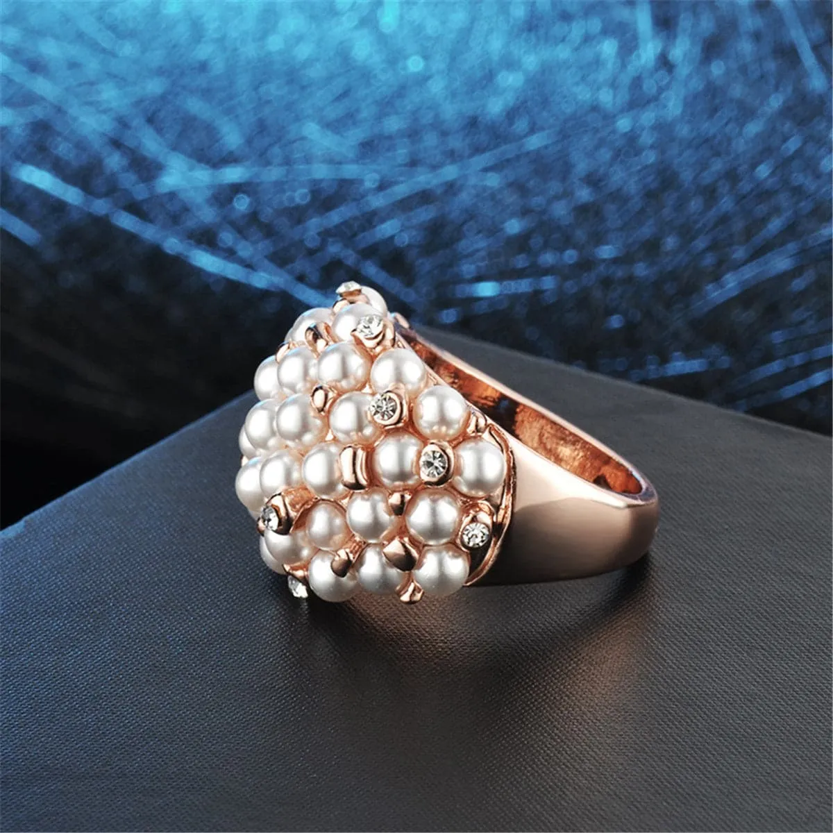 Cubic Zirconia & Pearl 18K Rose Gold-Plated Promise Ring