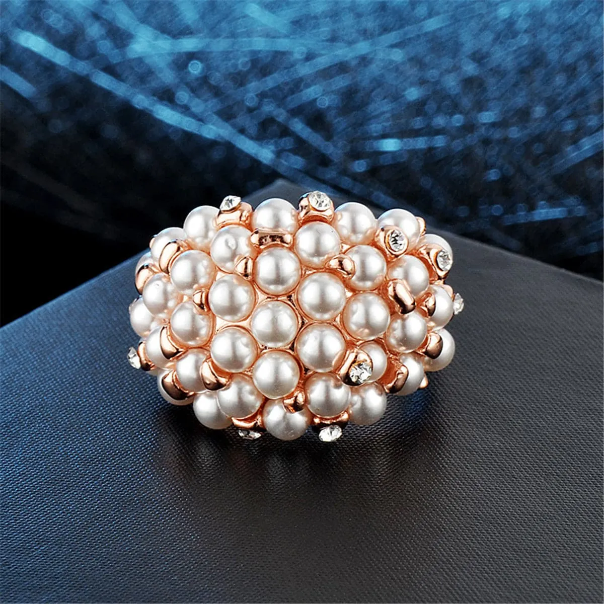 Cubic Zirconia & Pearl 18K Rose Gold-Plated Promise Ring