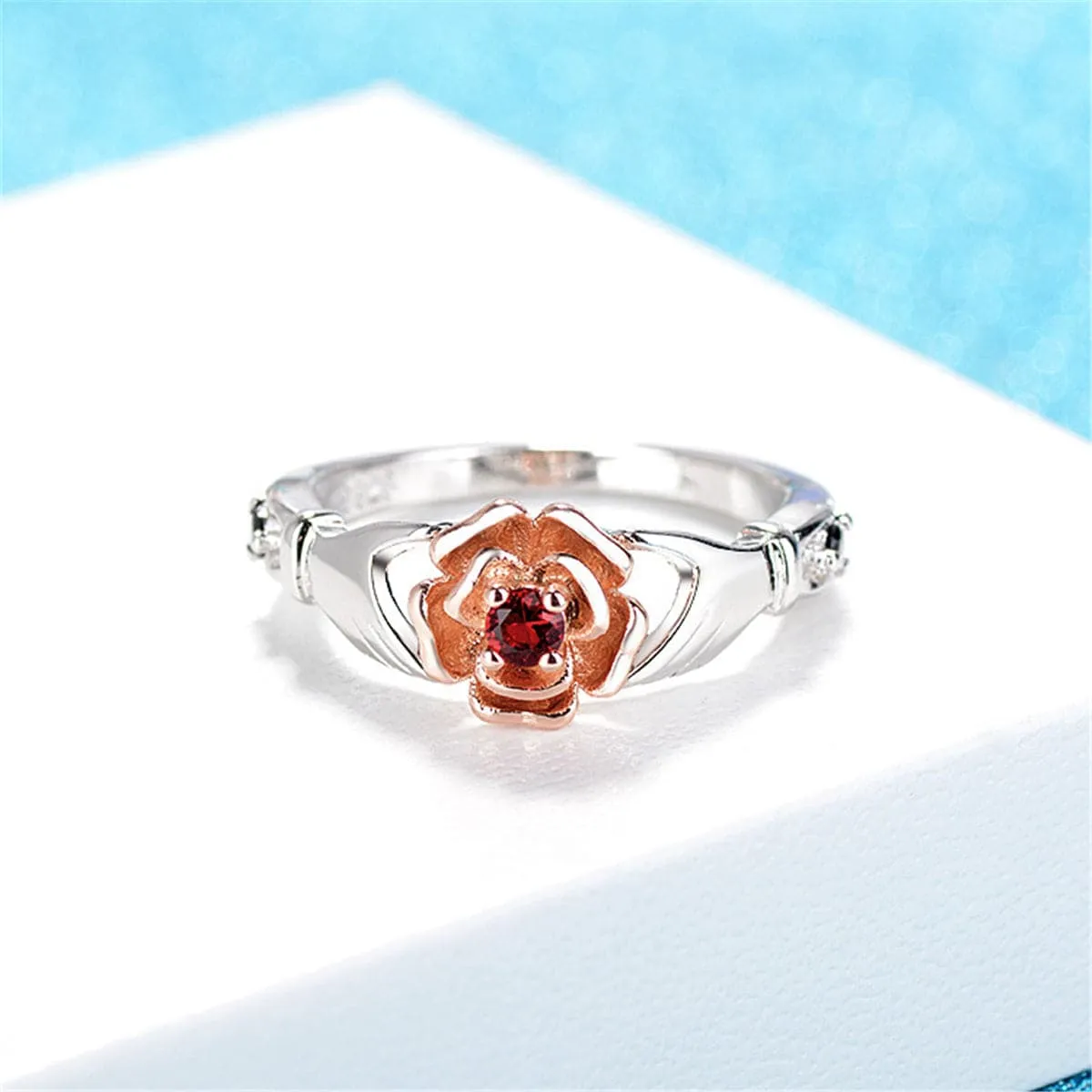 Cubic Zirconia & Two-Tone Claddagh Ring