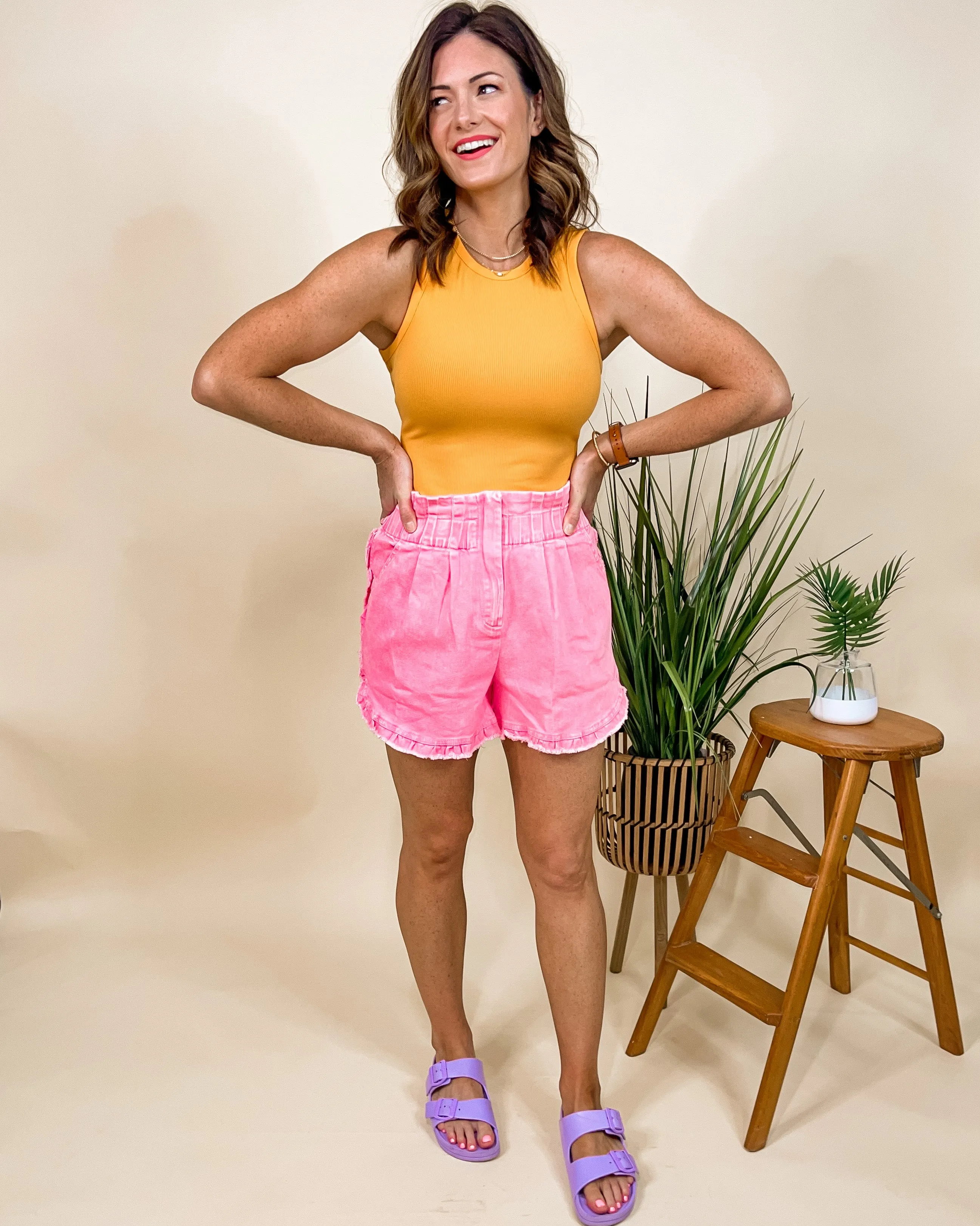 Curved Ruffle Shorts
