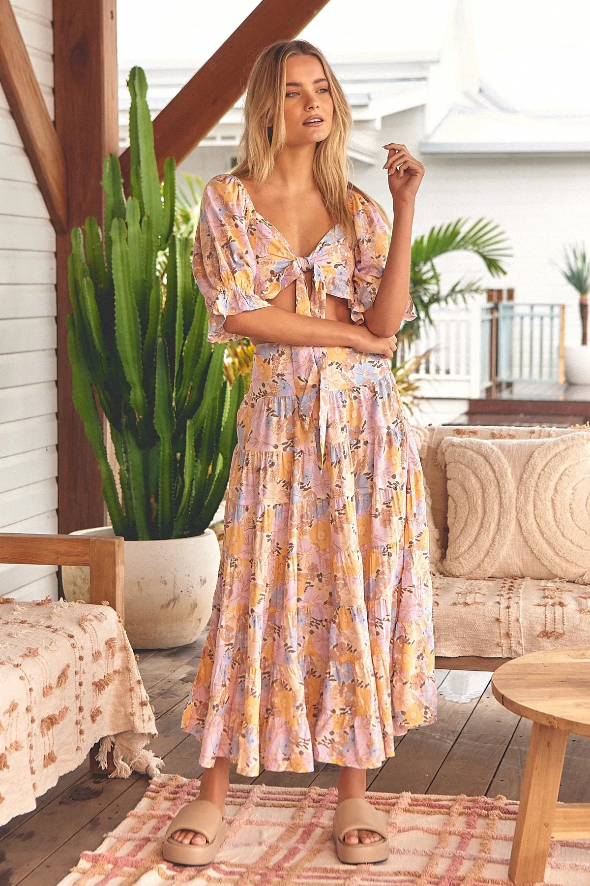 Emmy Print Tulip Crop Top