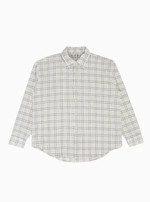 Exact Seersucker Shirt Grey Check