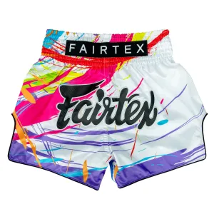 FAIRTEX WORLD MUSIC MUAYTHAI SHORTS-WHITE