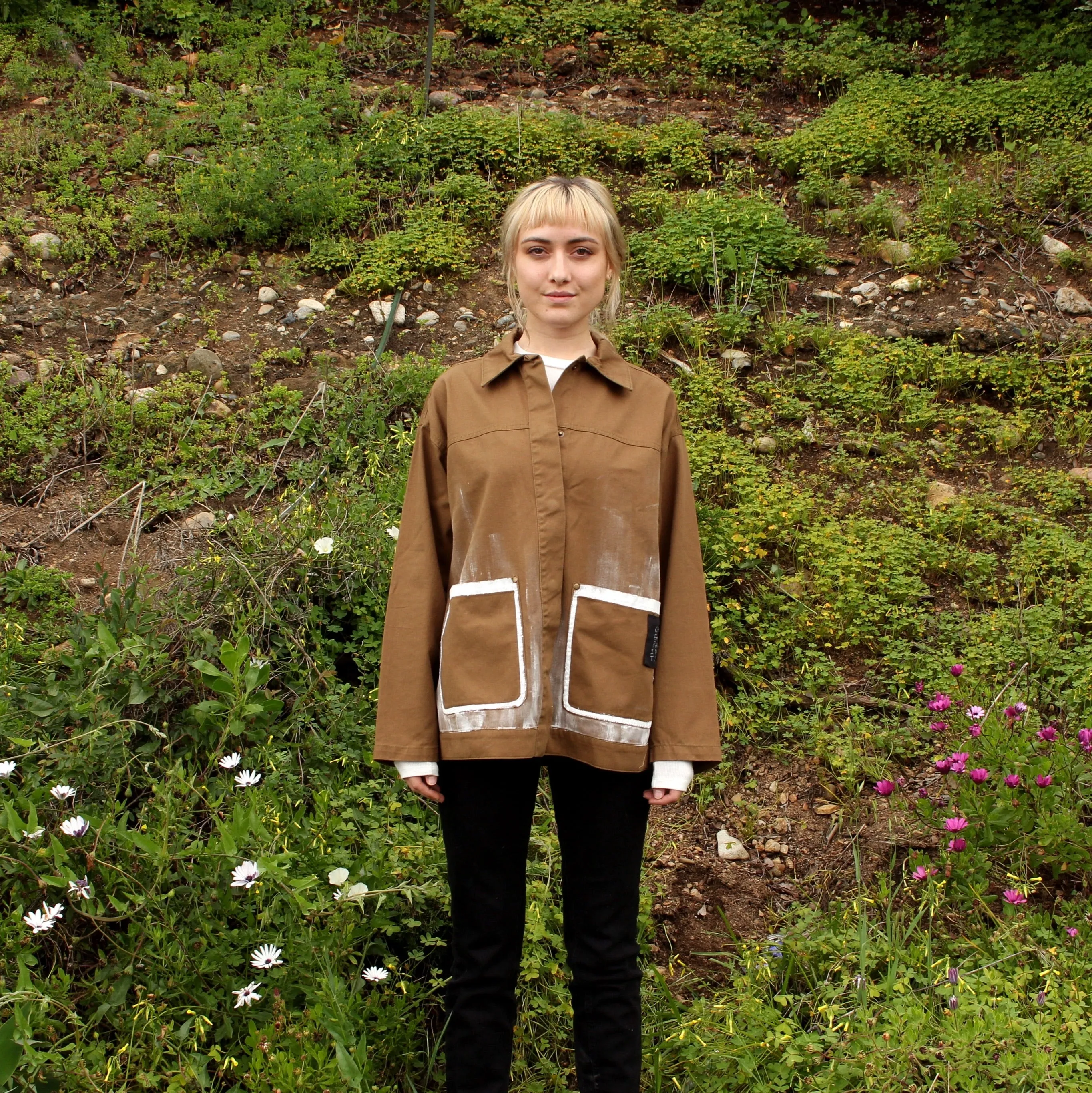 “For Hera” Painted Calla Lily Worker’s Jacket