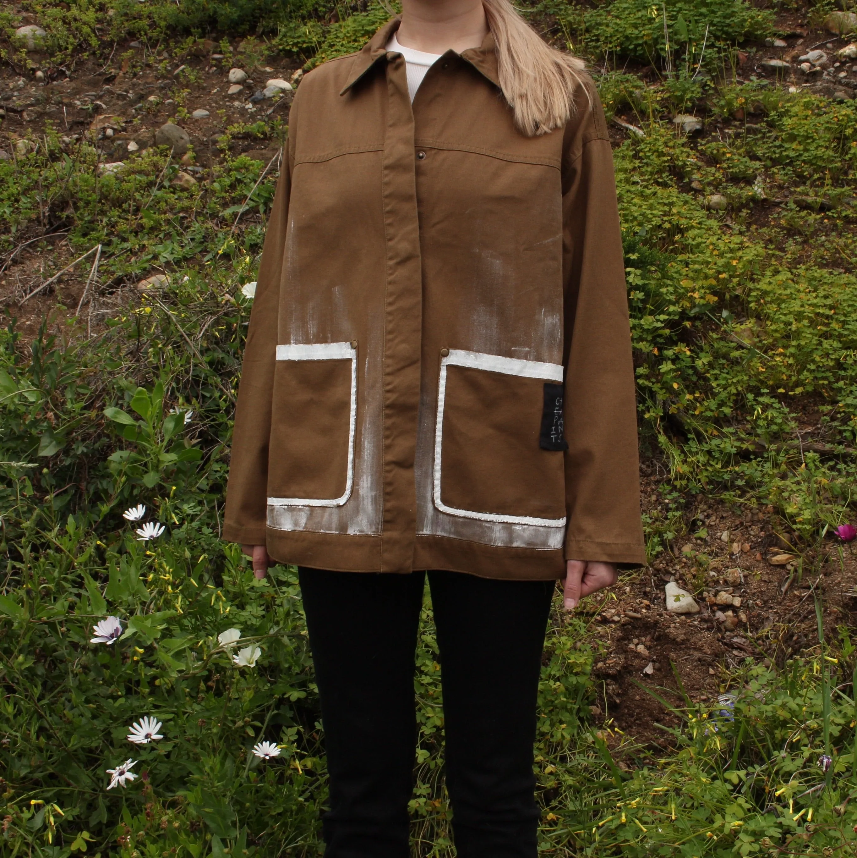 “For Hera” Painted Calla Lily Worker’s Jacket