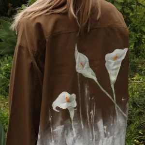 “For Hera” Painted Calla Lily Worker’s Jacket