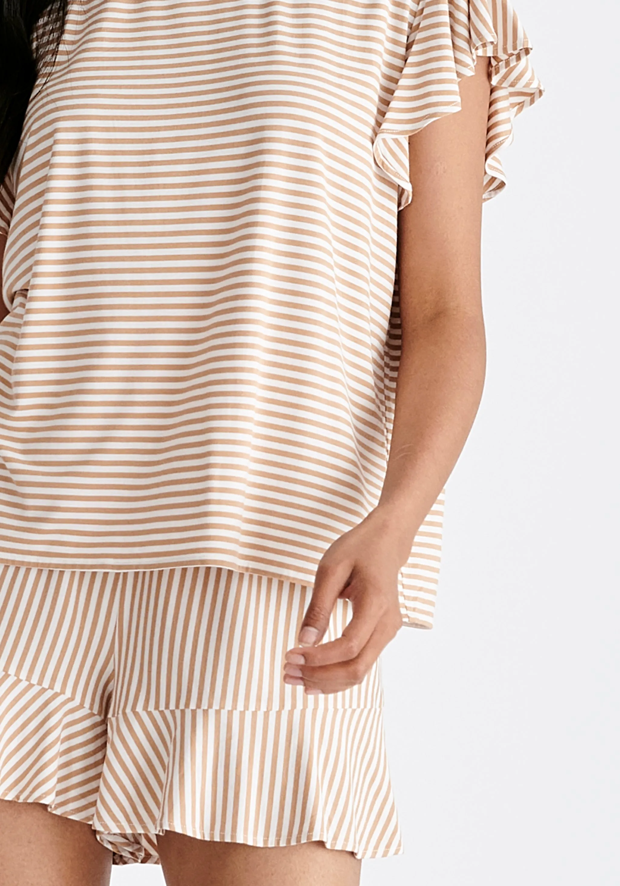 Frill Pyjama T-Shirt Set with Matching Overnight Pouch