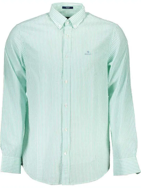 GANT Pool Green Tech Prep Seersucker Stripe Button Down 3014530 Size M NWT