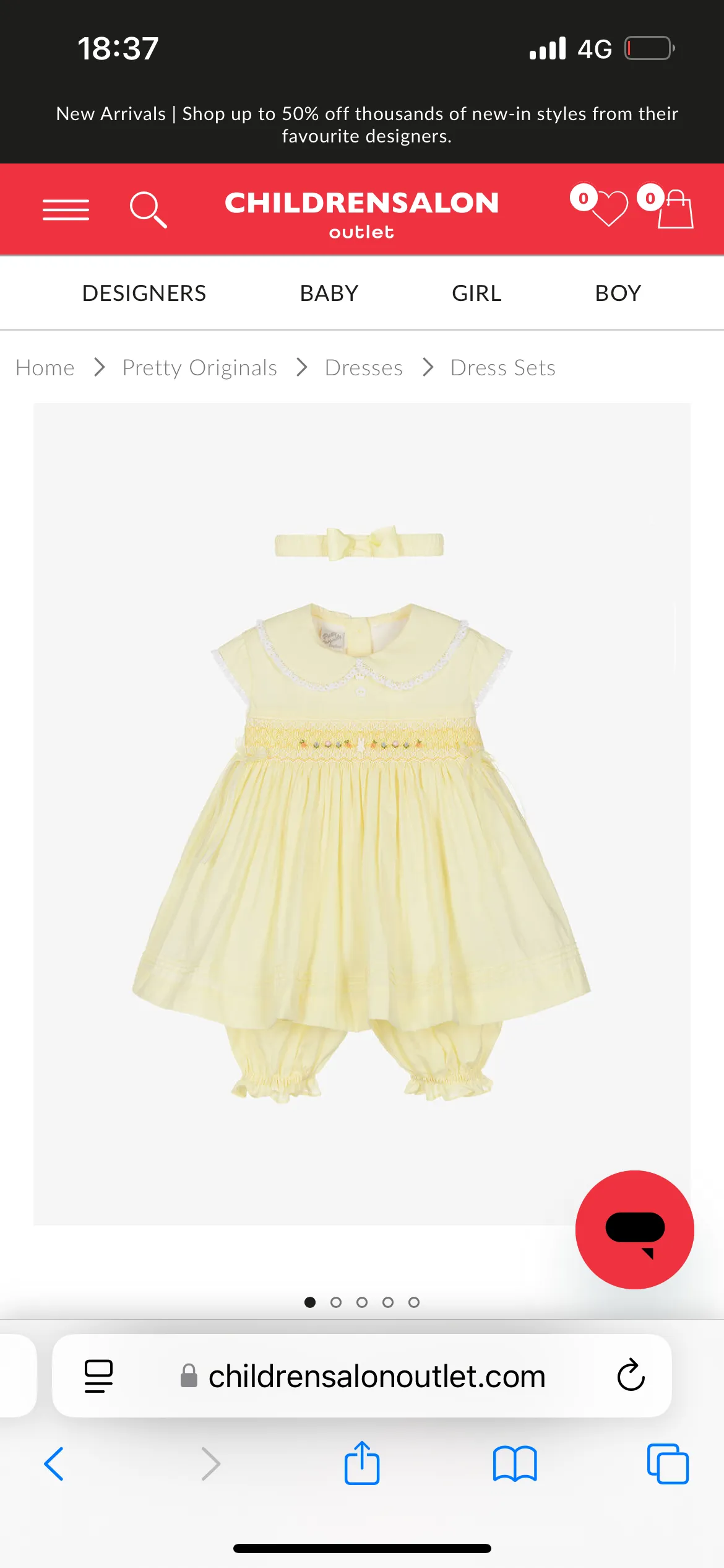Girls Lemon Smocked Cotton Dress Set