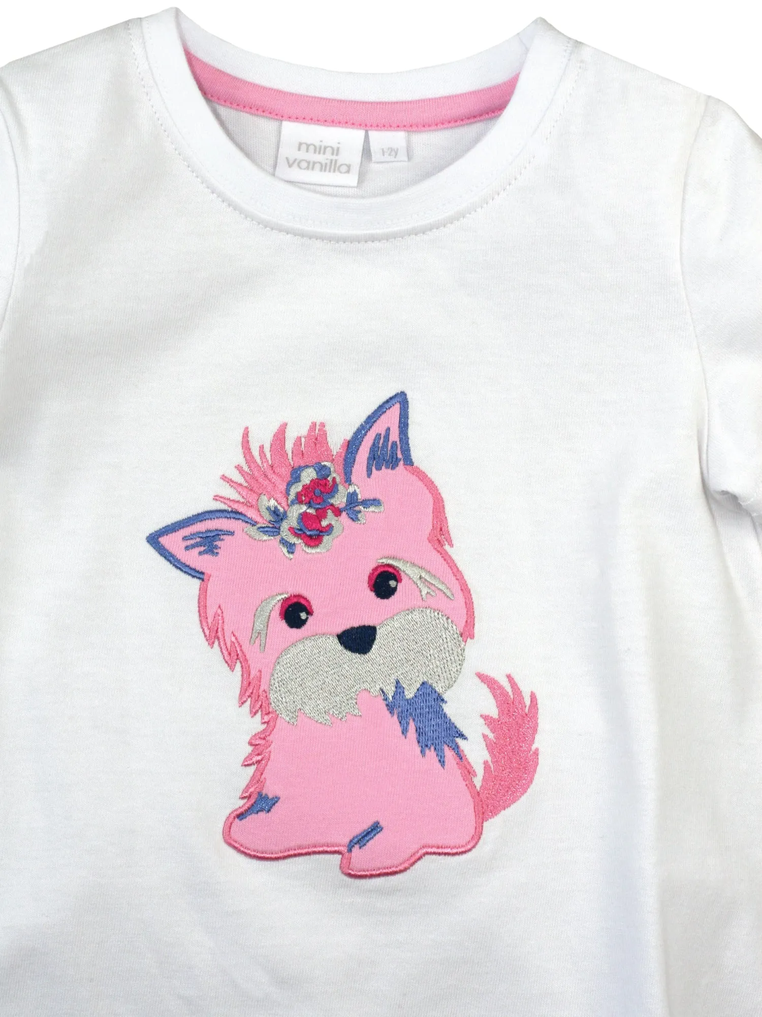 Girls Pink Puppy Pyjamas with shorts